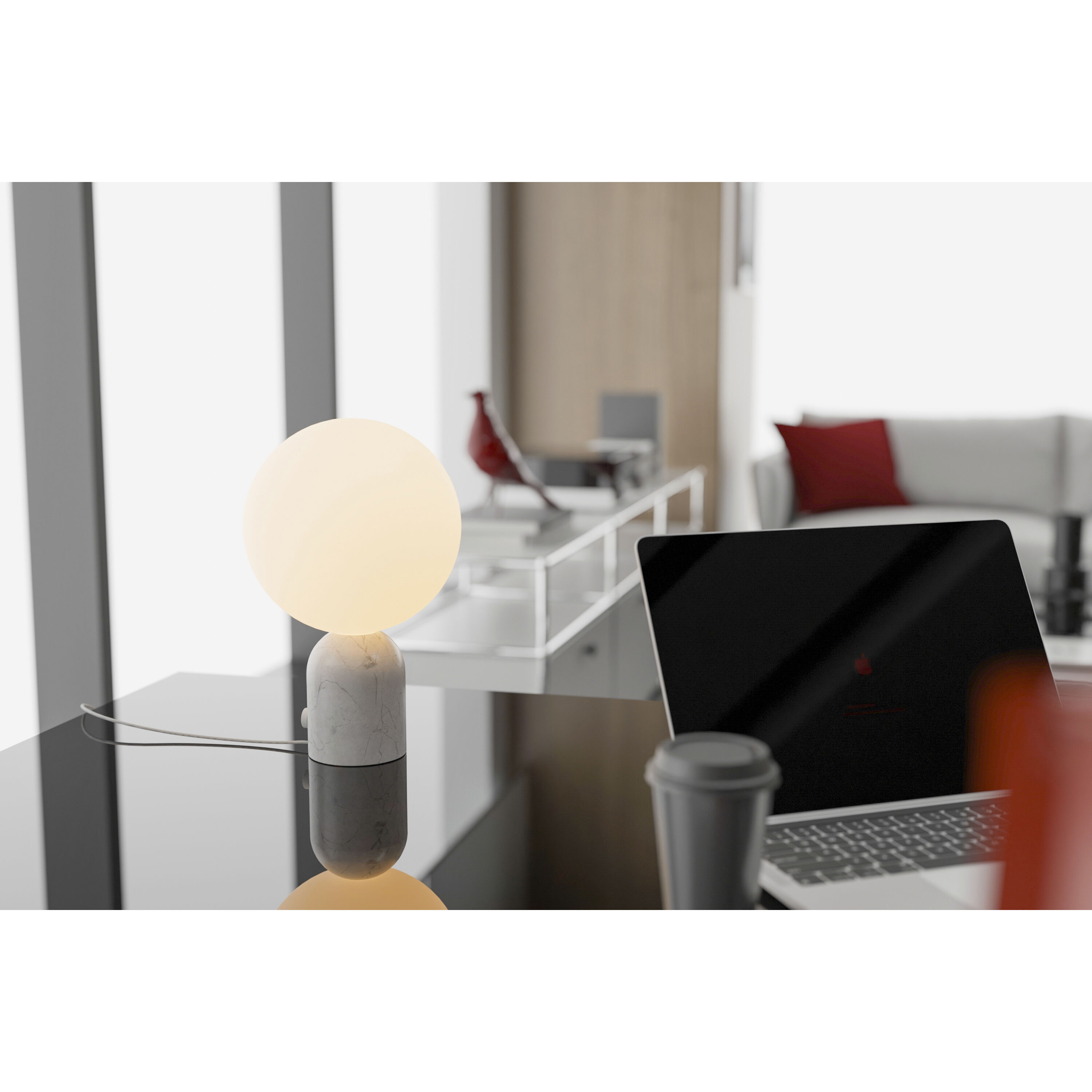 Dude 12.65 inch 7 watt Carrara White Table Lamp Portable Light